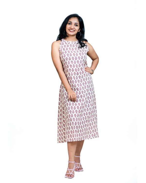 Pink Kantha Cotton Aline Kurti