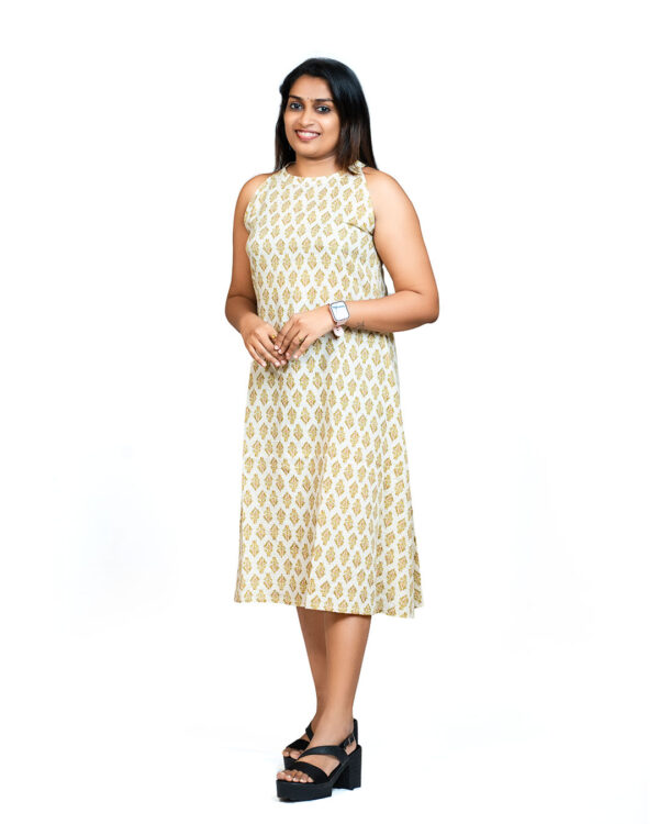 Yellow Kantha Cotton Aline Kurti