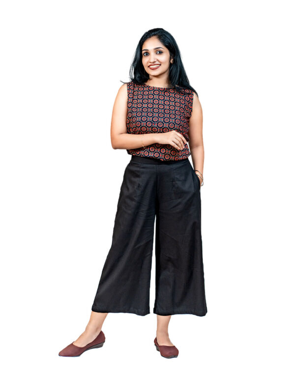 Ajrakh Crop Top & Culottes Set