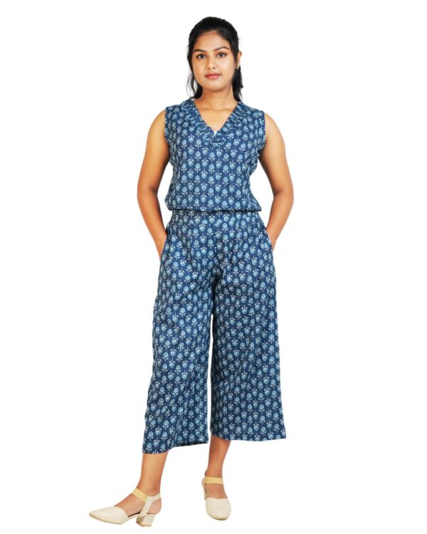 Indigo Crop Top & Culottes