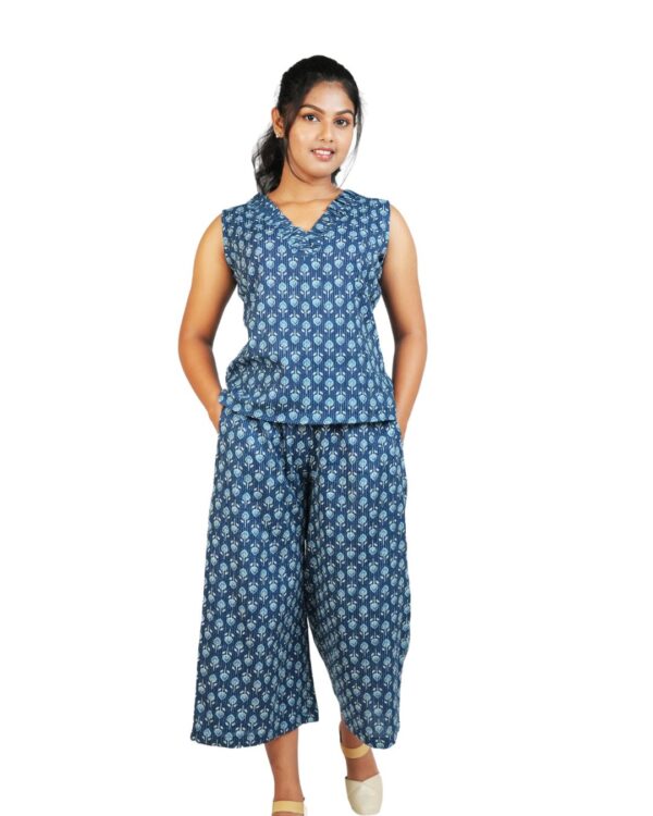 Indigo Crop Top & Culottes - Image 3